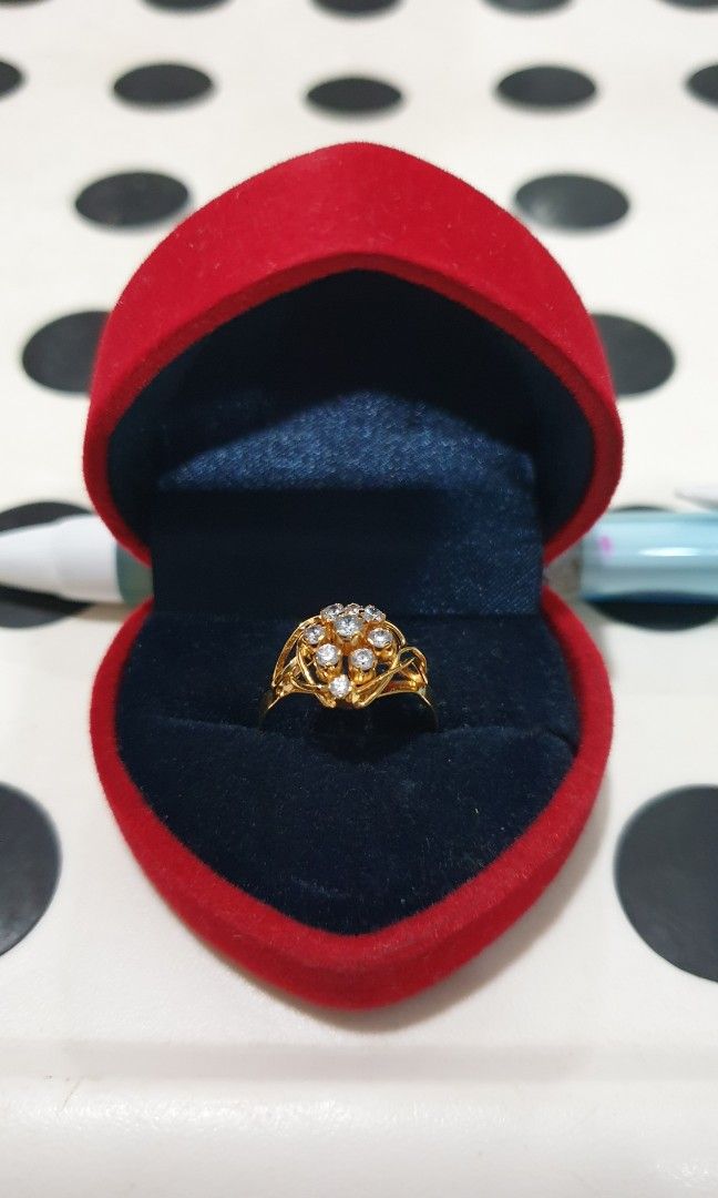 White and clearance yellow gold ring