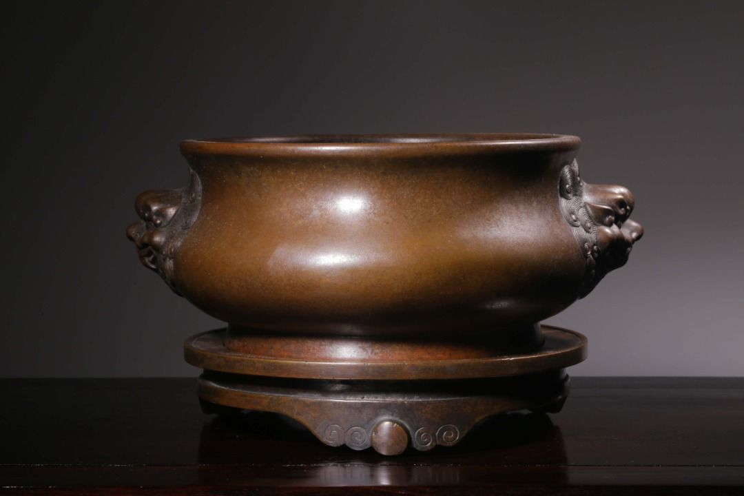 舊藏·雙獅耳大銅香爐（原配銅底座）, 興趣及遊戲, 收藏品及紀念品