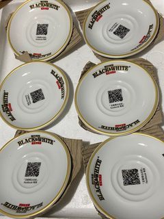 黑白淡奶碟 6隻 black & and white saucer 6 pieces