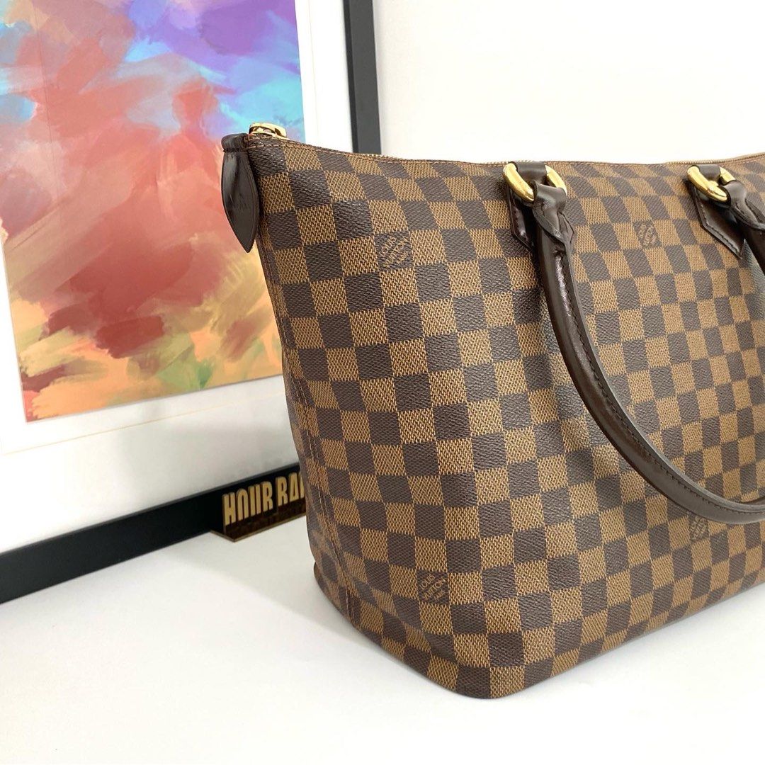 Authentic Louis Vuitton Damier Ebene Neverfull MM Tote Bag Brown