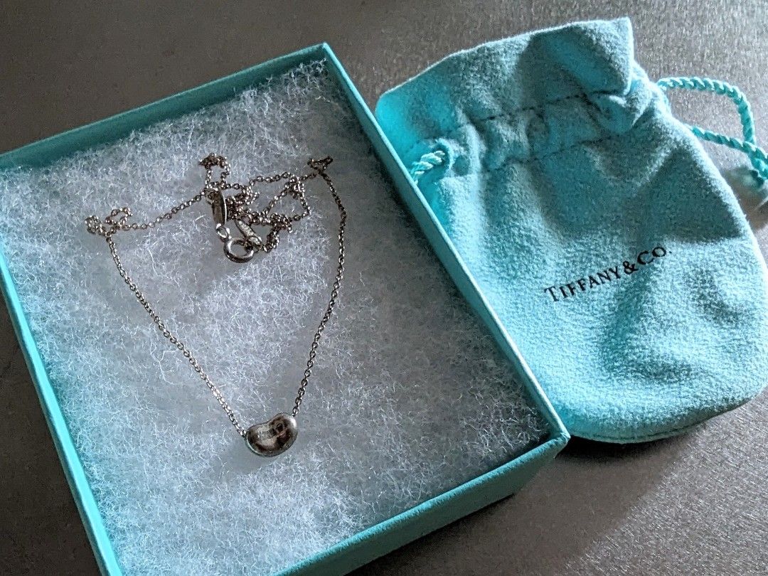 Tiffany Co Elsa Peretti Bean Design Pendant Necklace in Sterling Silver 9 mm