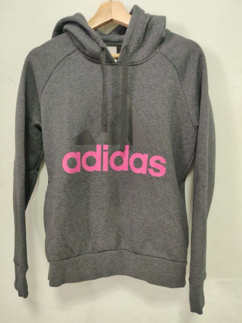 Adidas hoodie grey and pink cheap