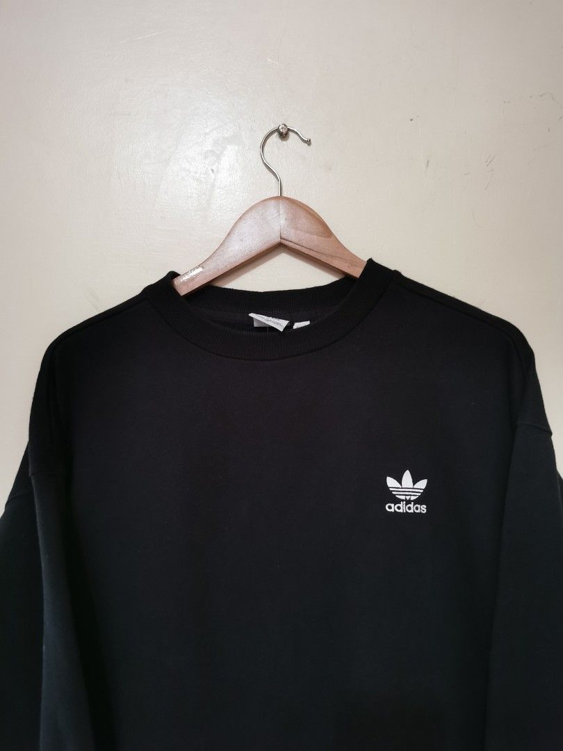 Adidas originals sweatshirt in hotsell black with orange piping