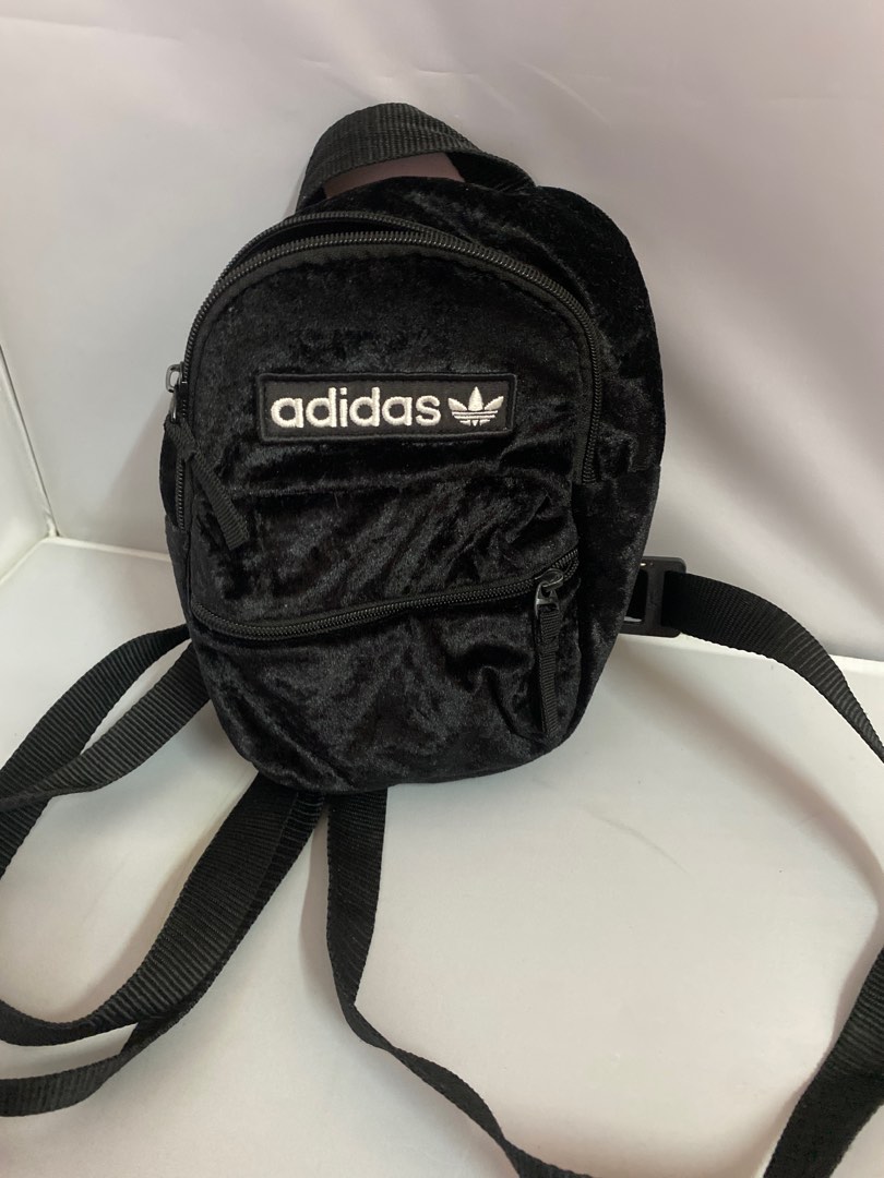 Black velvet mini shop backpack