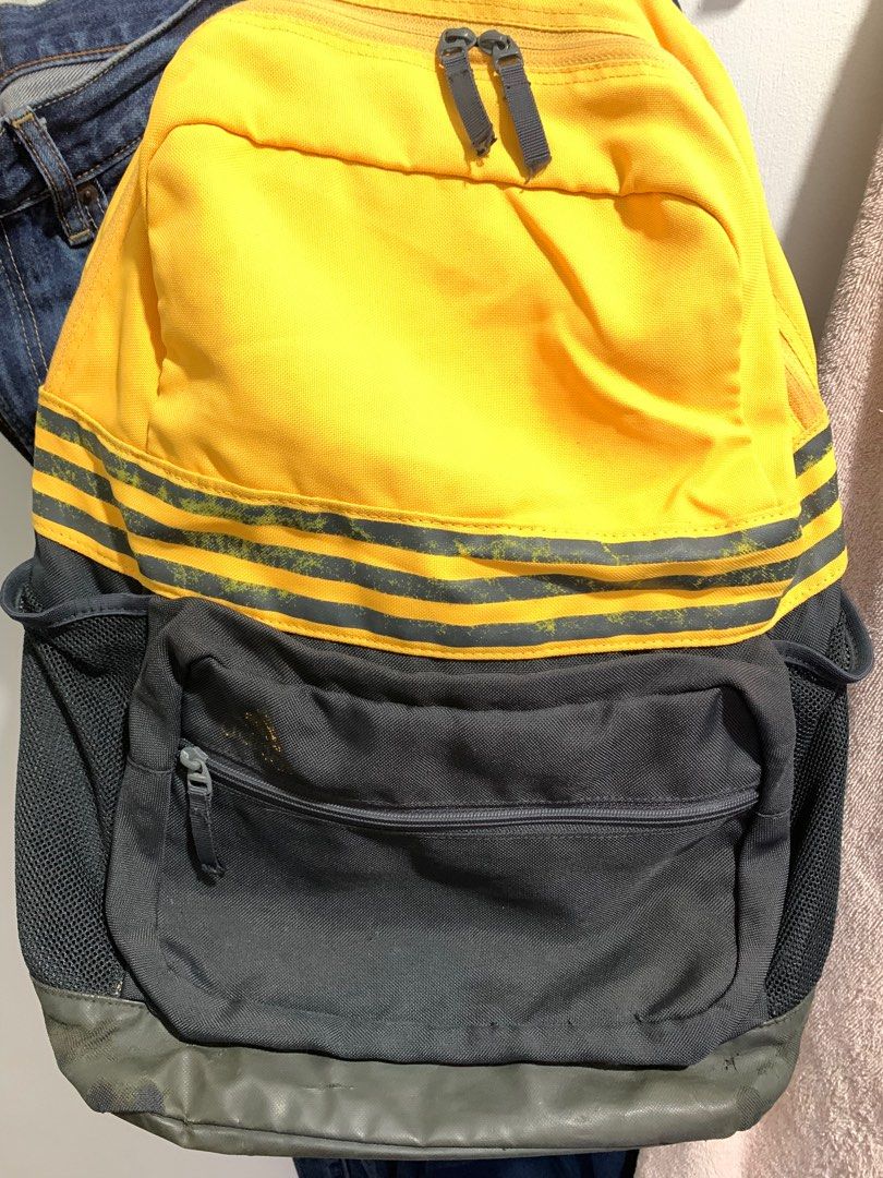 Adidas yellow stripes backpack store