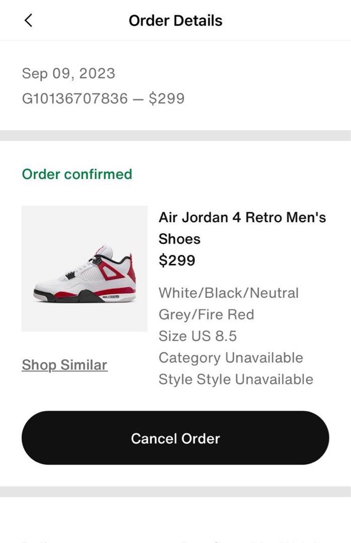 jordan retro 4 size 9