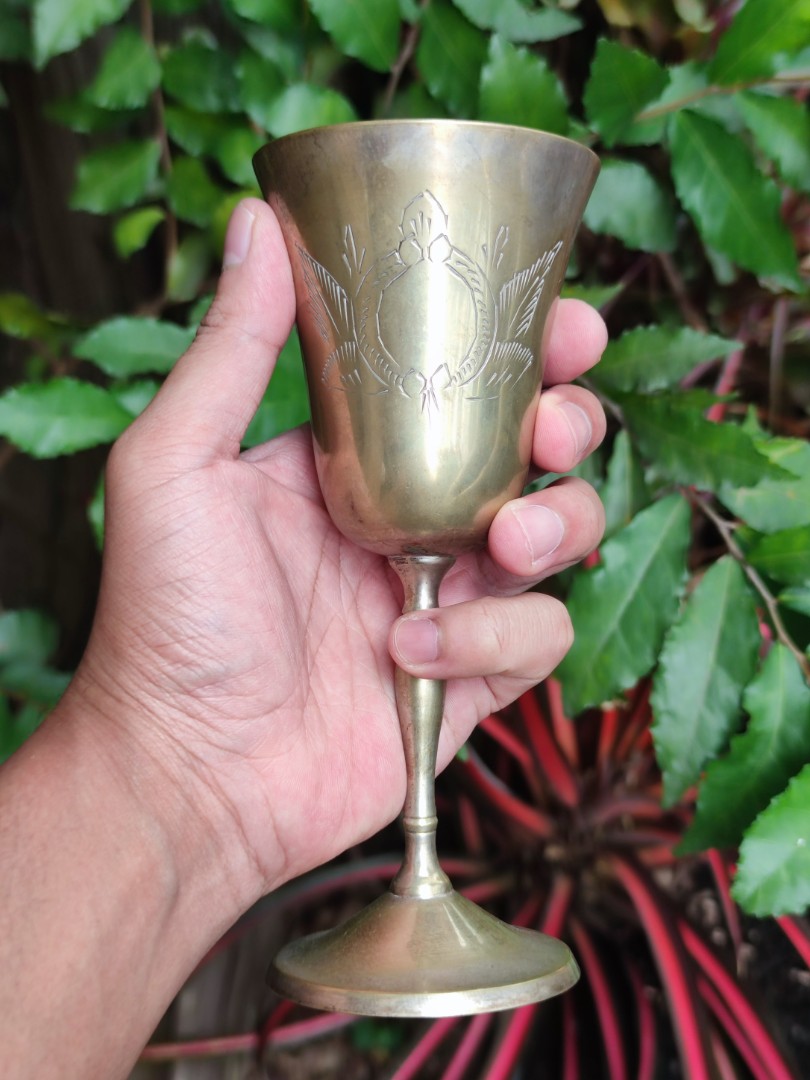 Antique Brass Goblet, Hobbies & Toys, Collectibles & Memorabilia, Vintage  Collectibles on Carousell