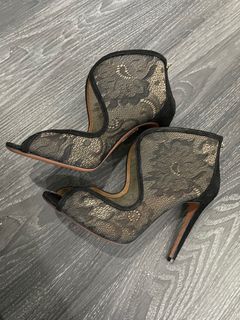 Aquazzura Black Lace Heels
