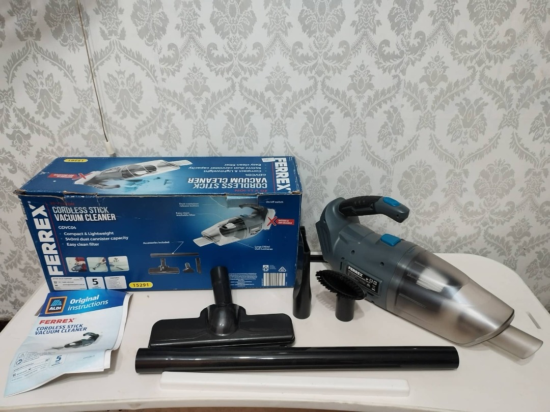 b. FERREX Cordless Stick Vacuum Cleaner, Furniture & Home Living