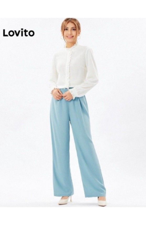 BABY BLUE SOFT TROUSERS, Women's Fashion, Bottoms, Other Bottoms on  Carousell