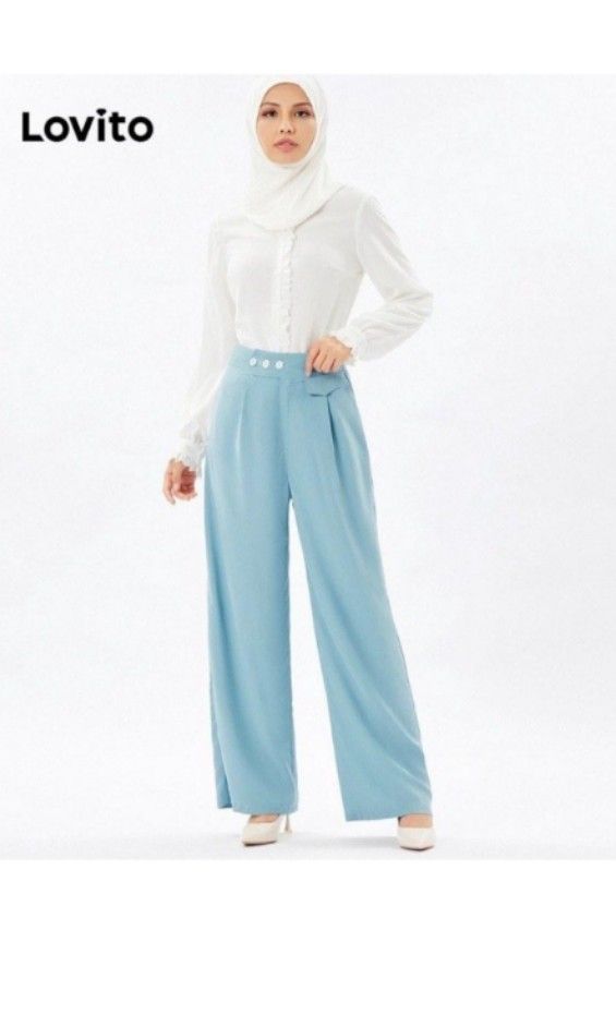 BABY BLUE SOFT TROUSERS, Women's Fashion, Bottoms, Other Bottoms