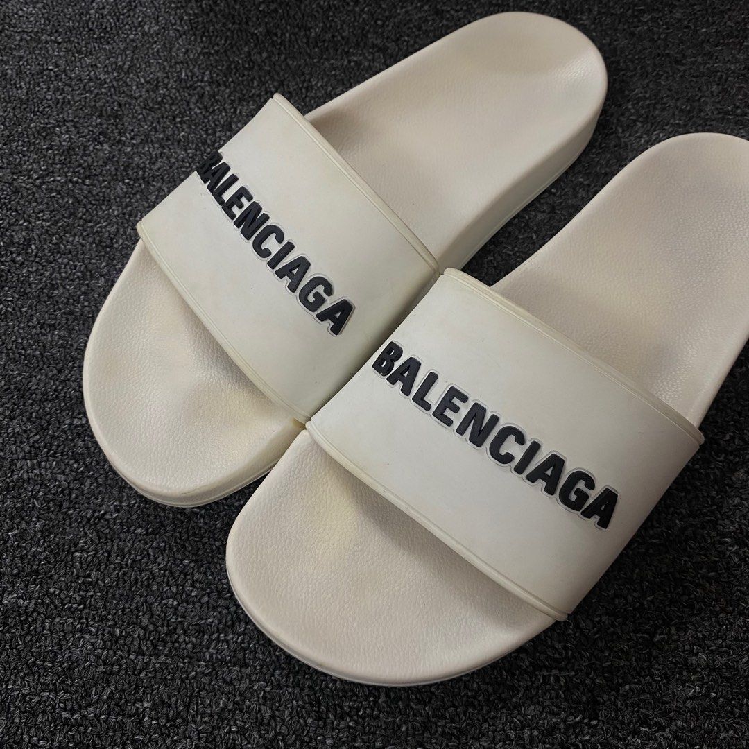 White sales balenciaga slides