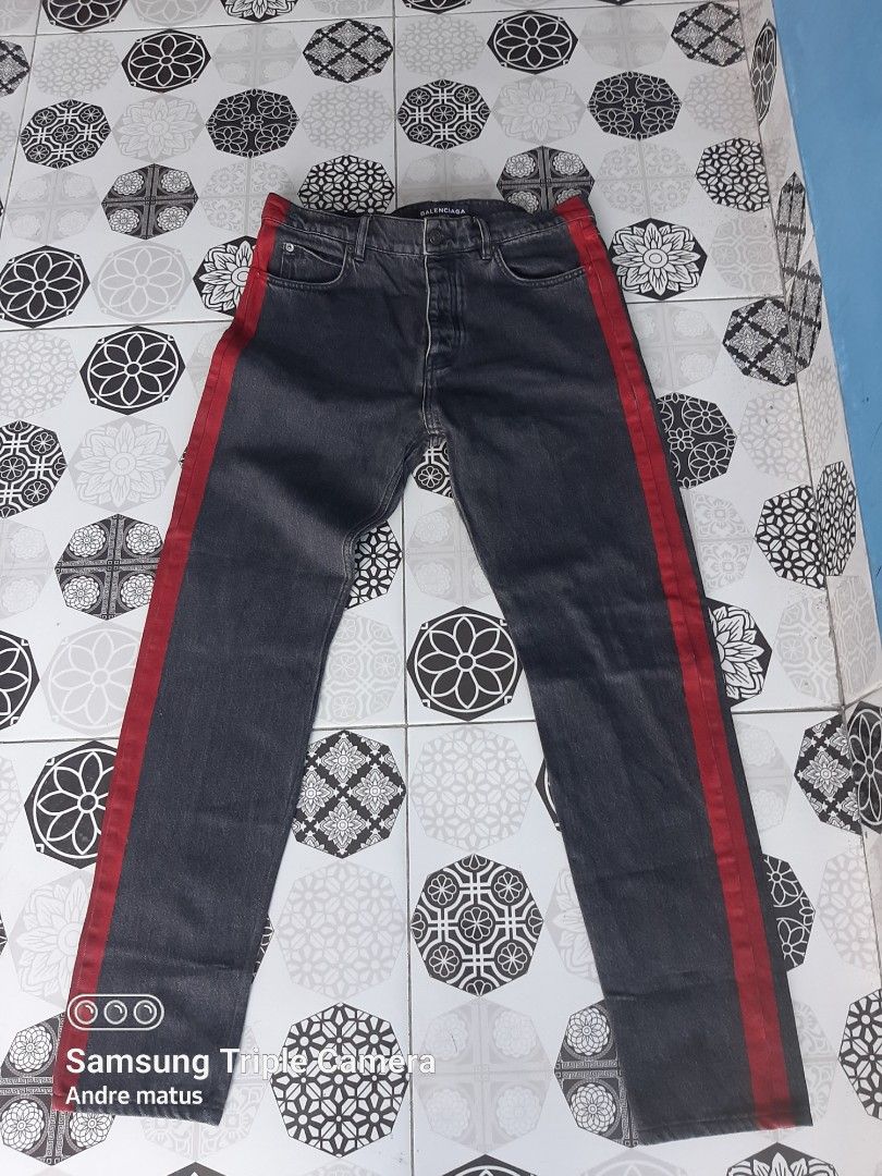 Balenciaga red sales stripe denim