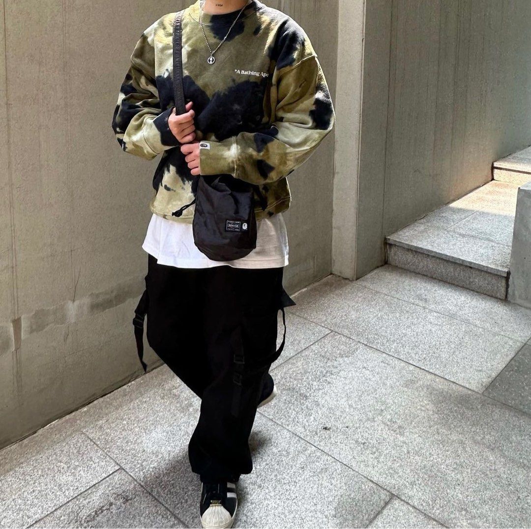 BAPE X PORTER SOLID CAMO DRAWSTRING BAG