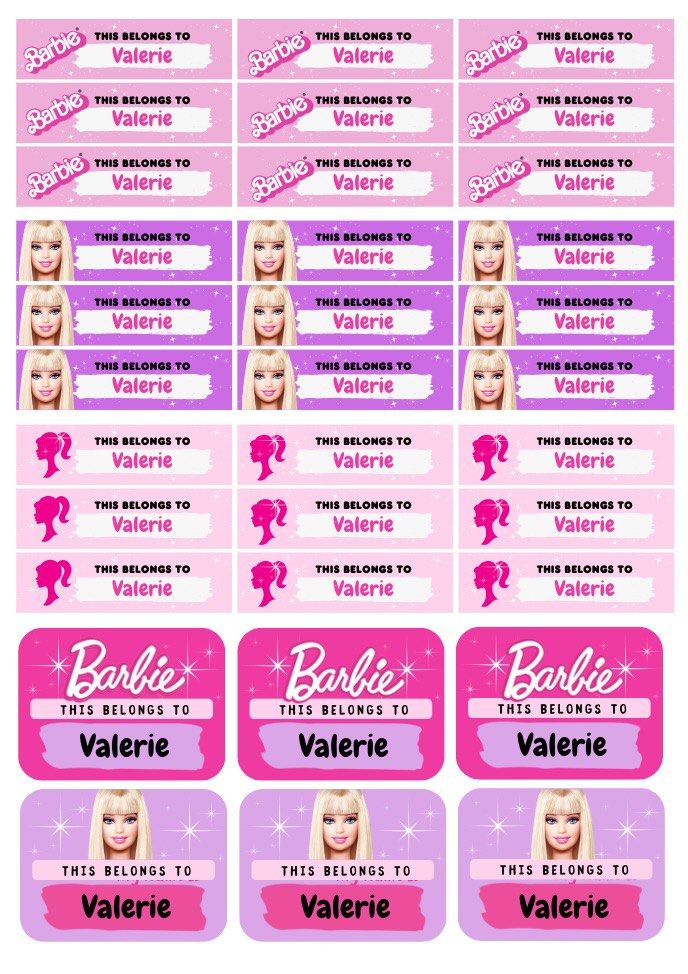 Barbie Name Sticker, Hobbies & Toys, Stationery & Craft, Other