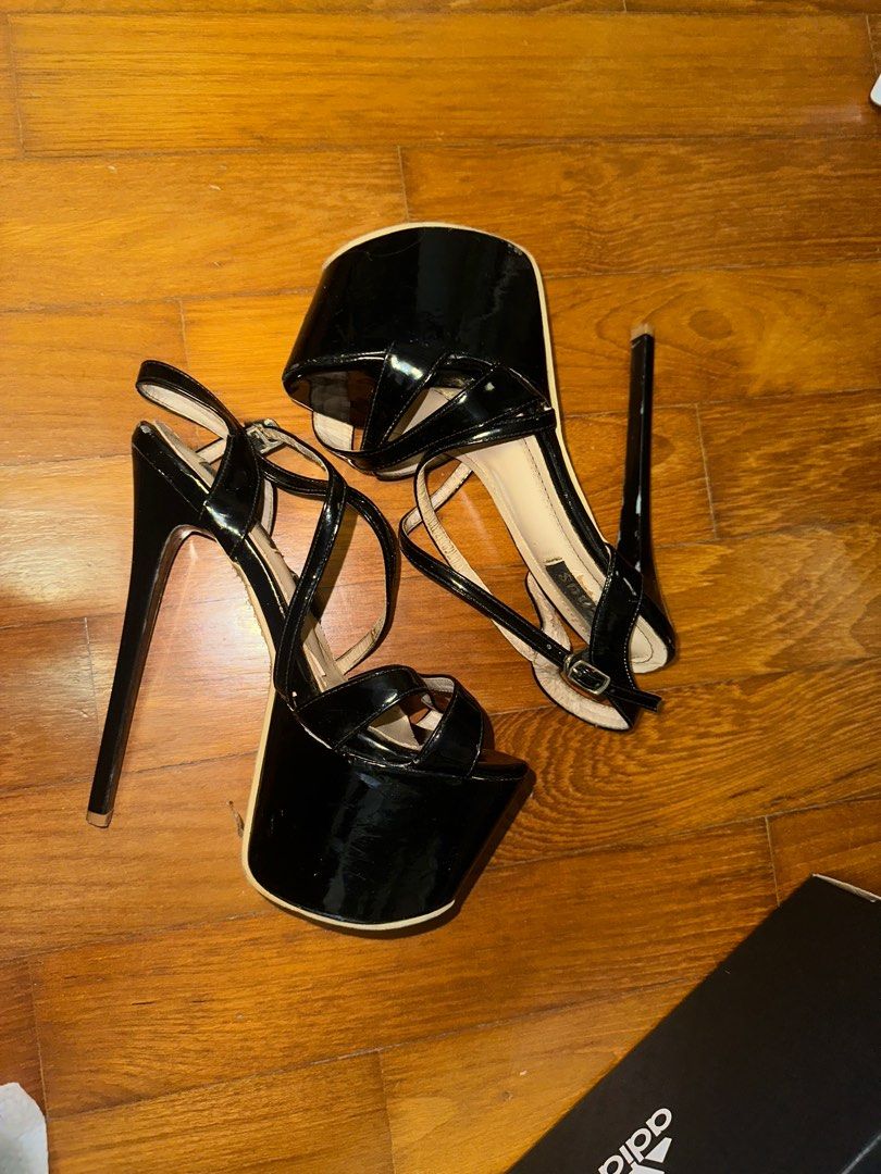 Giuseppe Zanotti 6 Inch Black Leather Stiletto Heel with Ankle Strap | eBay