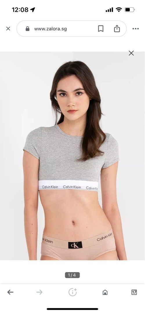 Calvin Klein T-shirt Bralette, Women's Fashion, Tops, Shirts on Carousell