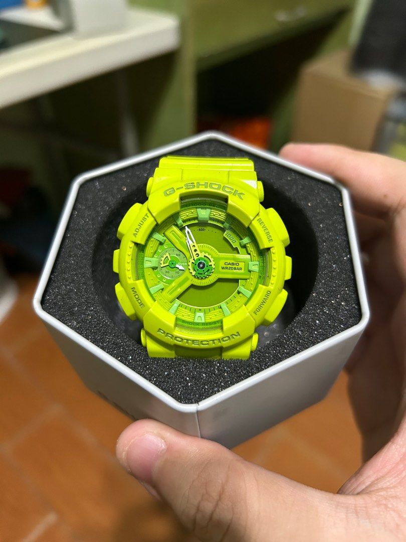 Neon green g shock watch cheap