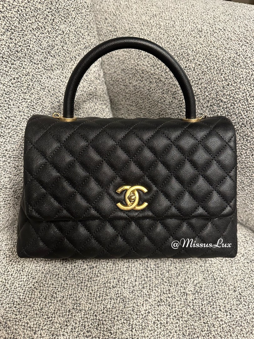 [Reserved] Chanel Coco Handle Medium Caviar Black, Luxury, Bags