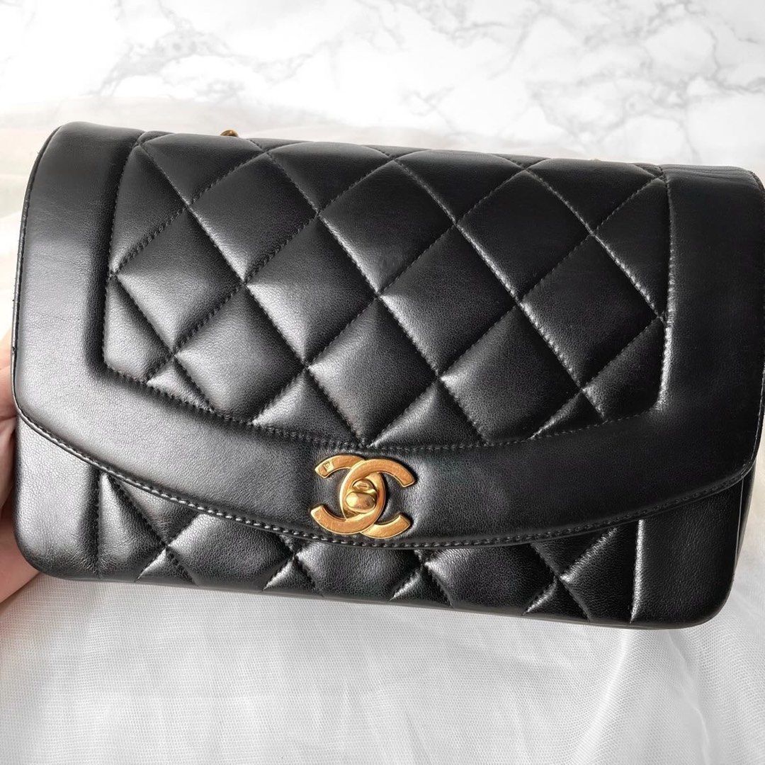 Chanel Vintage Small Diana Hand bag, Luxury, Bags & Wallets on