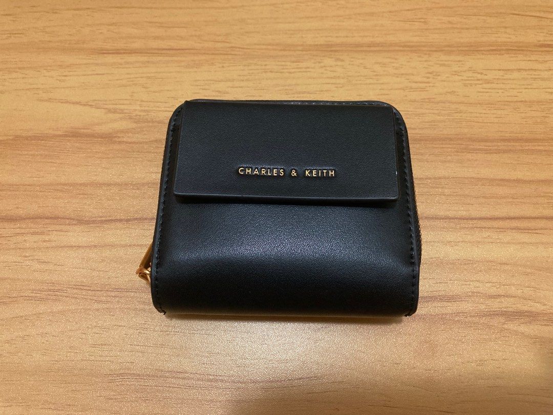 Charles & Keith Front Flap Zip Around Mini Wallet, Women's Fashion