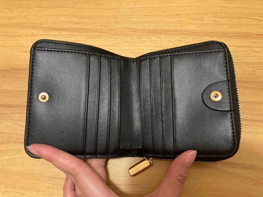 Charles & Keith Front Flap Zip Around Mini Wallet, Women's Fashion