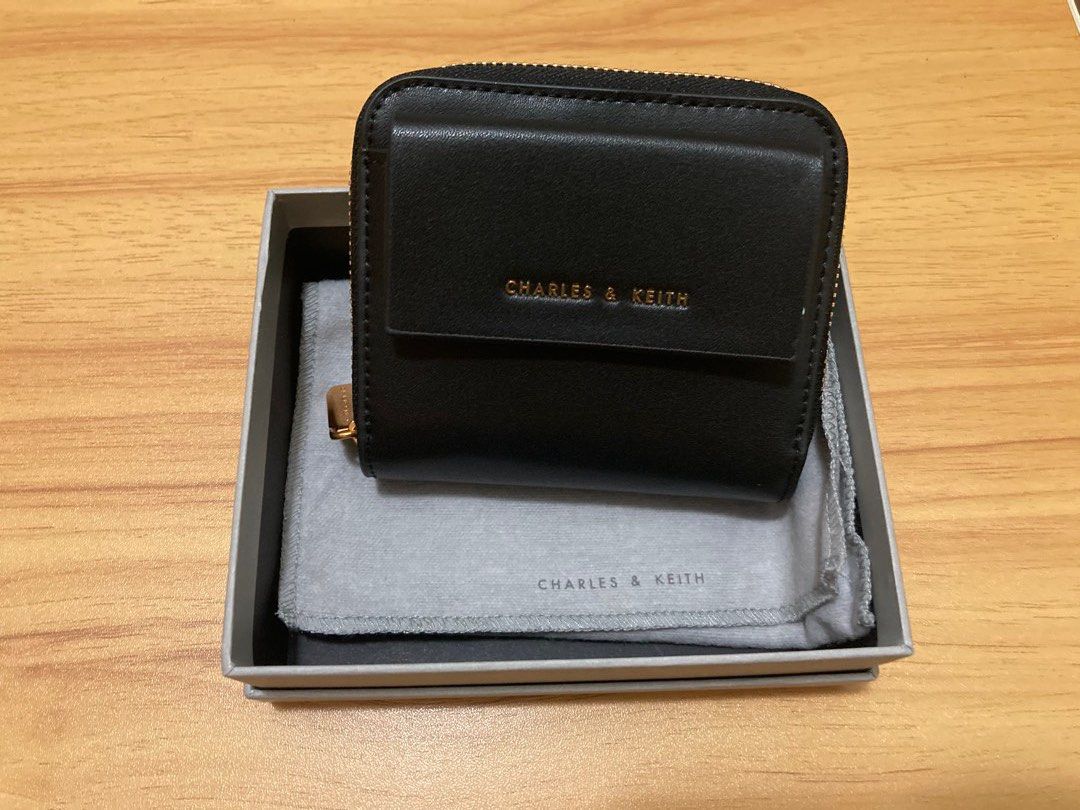 Charles & Keith Front Flap Zip Around Mini Wallet, Women's Fashion