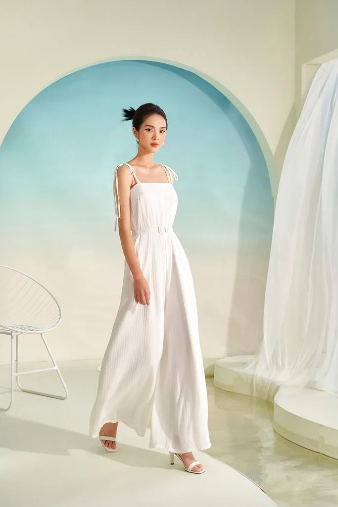 Iconic white jumpsuit clearance
