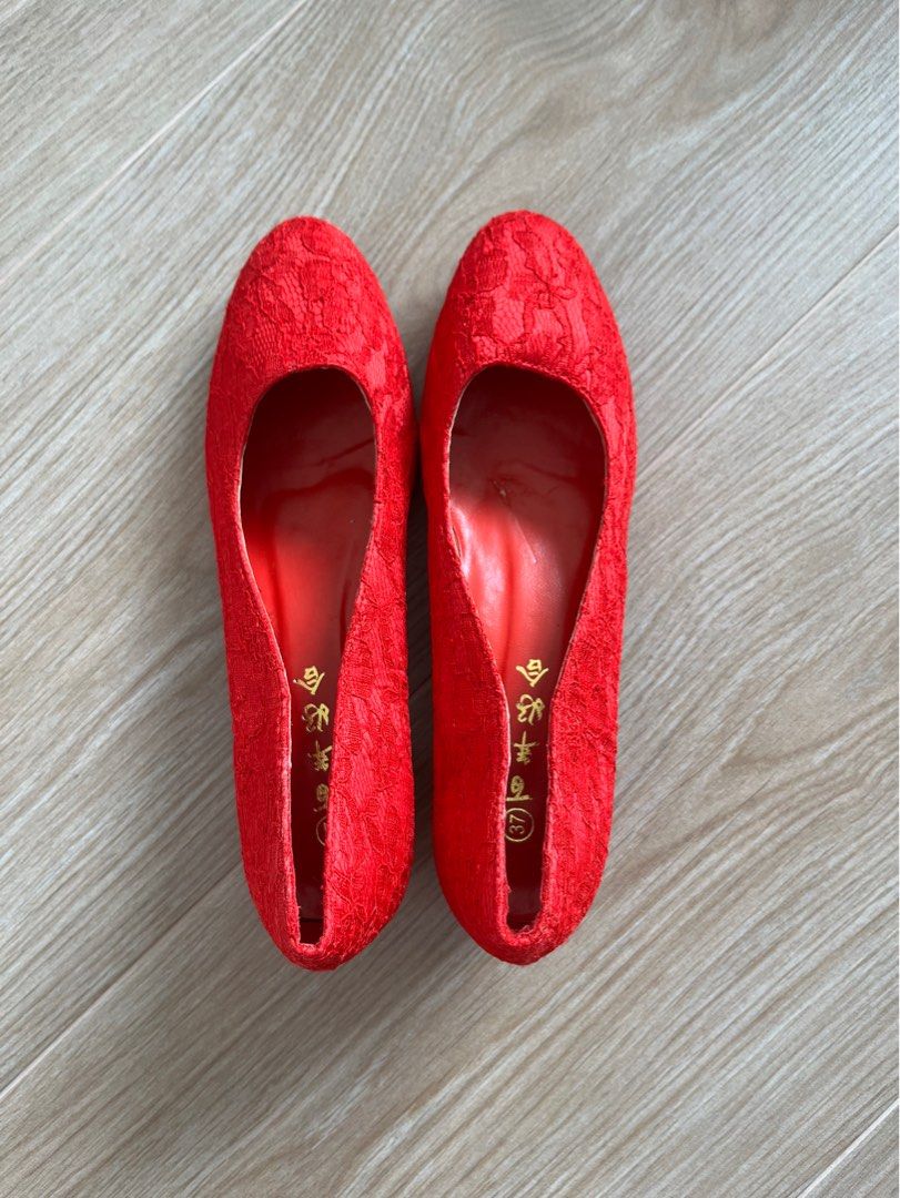 Red wedding shoes best sale flats
