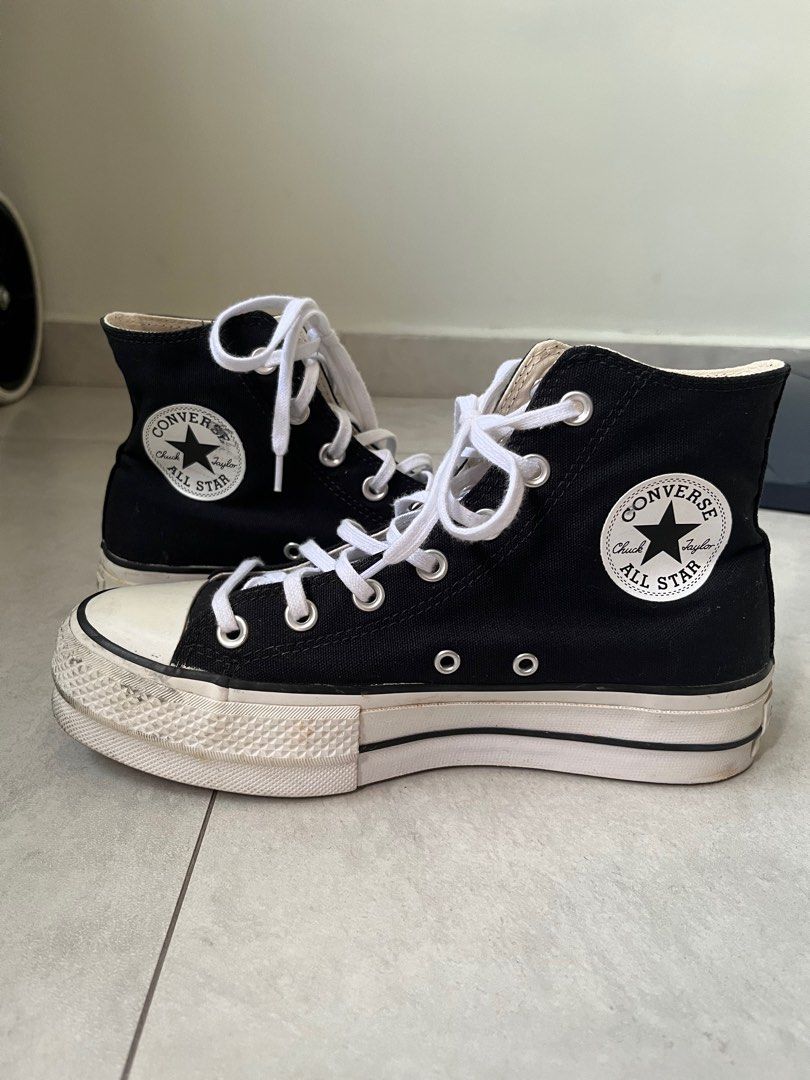 All black high sales top converse size 4