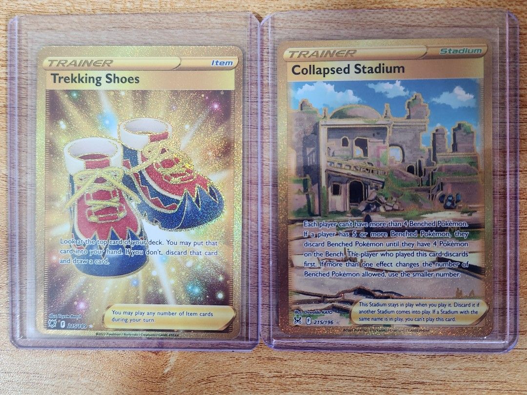 Collapsed Stadium Gold, Trekking Shoes Gold Pokemon TCG, Hobbies & Toys, Toys & Games on Carousell