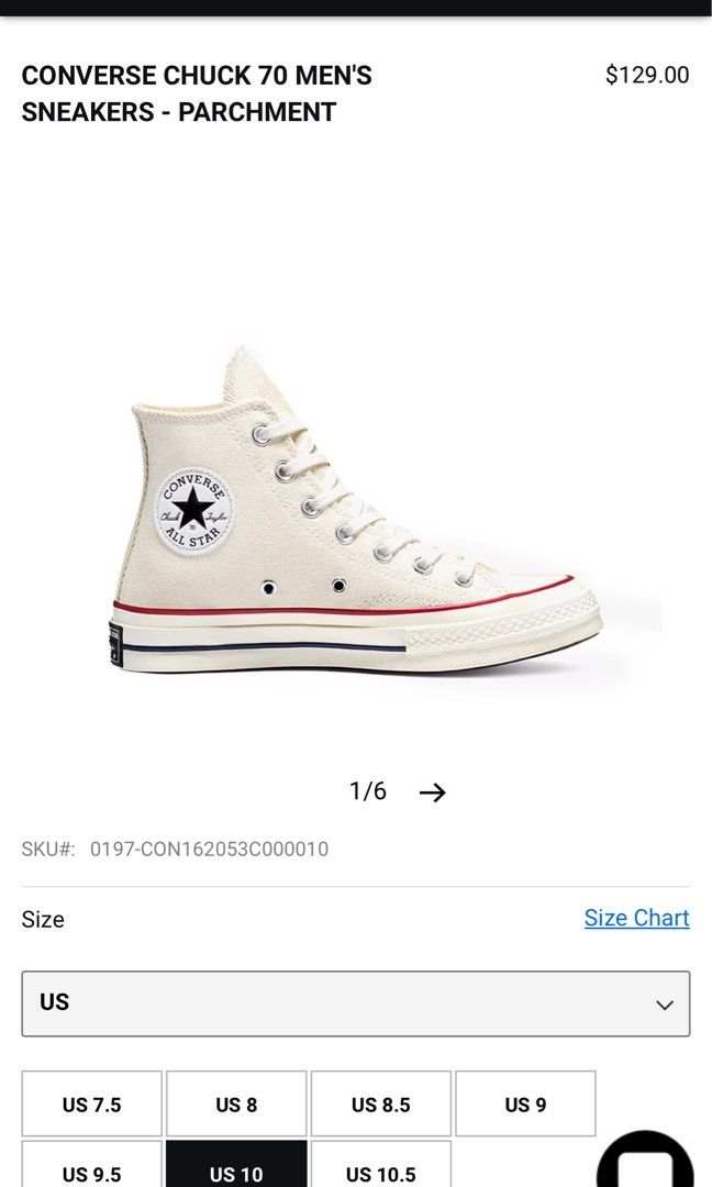 Converse Chuck Taylor 70 high Men s Fashion Footwear Sneakers