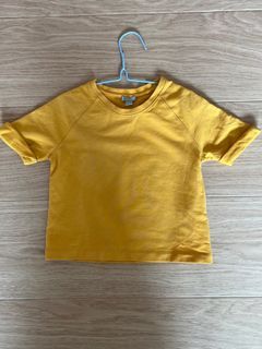 COS kids Yellow Mustard roll-up short sleeves
