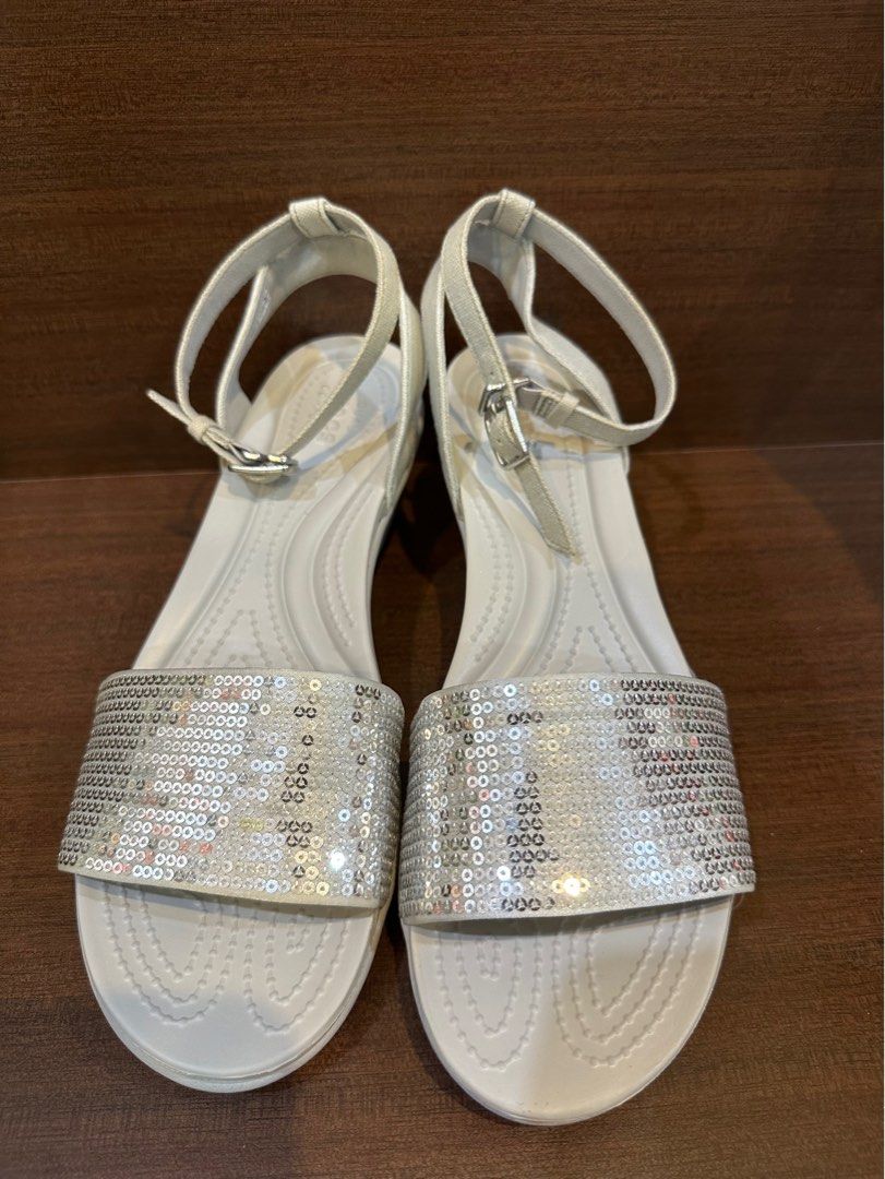 Crocs leighann ankle on sale strap sequin wedge