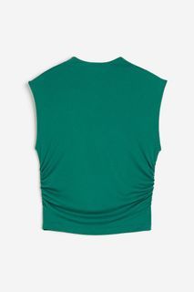 Cropped turtleneck top green