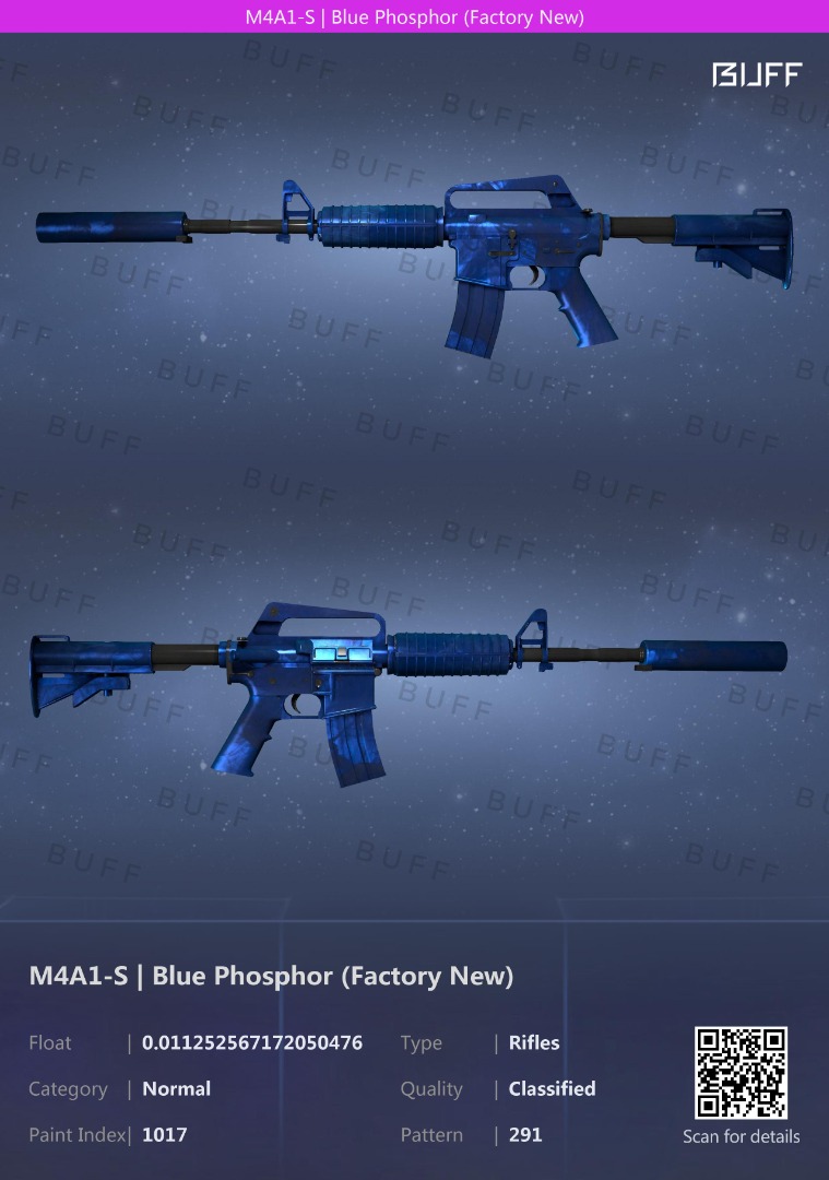 CSGO CS2 Blue Phosphor Factory New (FN) Float 0.01, Video