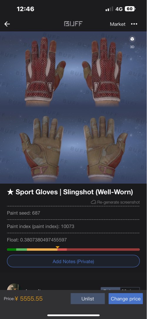 CSGO Sport Gloves Slingshot (WellWorn), Video Gaming, Video Games