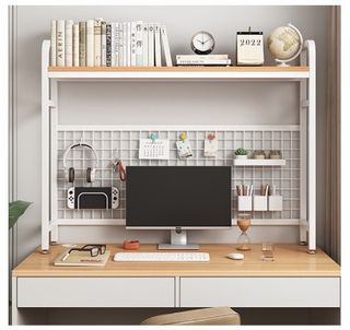 Desktop Organizer Multipurpose Table Top Hanging Net Adjustable Bookcase Book Rack Study Desk Single Double Layer Shelf
