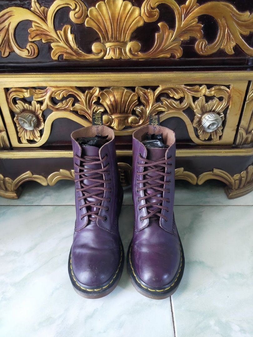 DR MARTENS / DOCMART CLEMENCY ORIGINAL PURPLE, Fesyen Wanita, Sepatu di ...