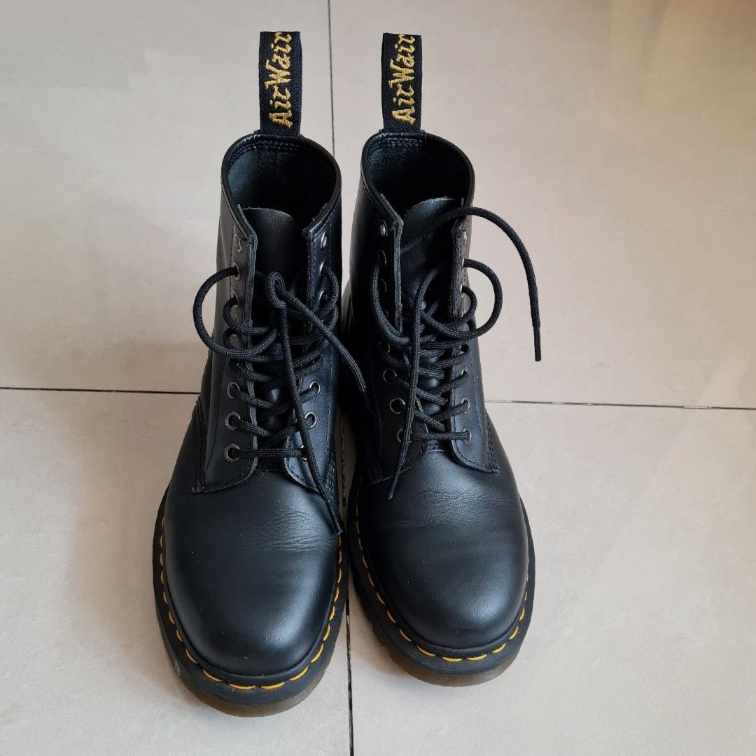 Dr. martens women's 1460 black nappa combat boots discount