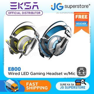EKSA E800 Gaming Headset Soft Earpads Over Ear With Rotate Mic LED Light for PS4 PC Xbox (Blue, Yellow)  | JG Superstore