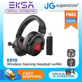 EKSA E910 Wireless Gaming Headset 7.1 Surround Sound (5.8 GHz) with 15-Meter Range 10-Hour Playtime Environmental Noise Cancellation | JG Superstore
