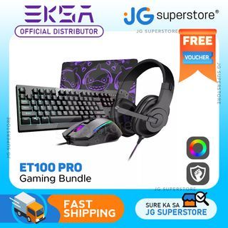 EKSA ET100 Pro Essential Gaming Bundle Accessories RGB Mouse and USB Keyboard with 3.5mm Wired Headset and Mousepad | JG Superstore