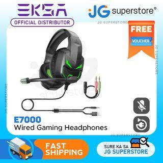 EKSA Fenrir E7000 Stereo Gaming Headset with 50mm Speakers, 120 Degrees Rotatable Microphone Mic and 3.5mm Audio Jack Headphones for  Gaming Device and Mobile Devices (Black) | JG Superstore