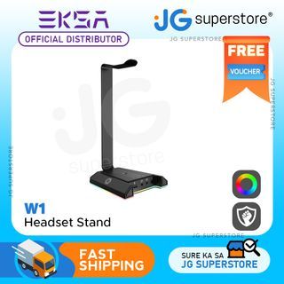 EKSA W1 RGB Headset Stand with 7.1 Surround USB Headphones Holder and 3.5mm Ports Gaming Headset Hanger | JG Superstore