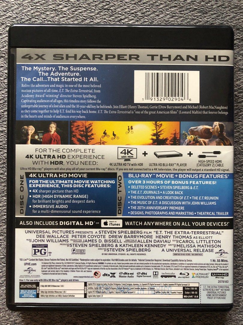 E T The Extra Terrestrial 4k Uhd Blu Ray Hobbies Toys Music E T The Extra Terrestrial 4k Uhd Blu Ray Hobbies Toys Music