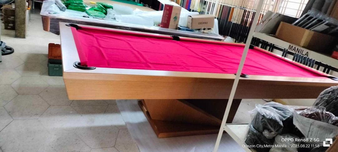 FOR SALE WINONA LUXURY CUSTOMIZED BILLIARD TABLE (Category: Billiards and Bowling) located in San Pablo. Submitted by abw4reyes (Listing ID 1253724775, Image 2). Description: FOR SALE WINONA LUXURY CUSTOMIZED BILLIARD TABLE READY FOR DELIVERY Product Details: ▶️Pocket Material: Real Leather Pocket ▶️Cushion Material: Slate ▶️Size: 9ft ▶️Main Materials: Slate and Solid Wood with fireproof board ▶️Rubber Material: Professional VYLin rubber ▶️Rail M