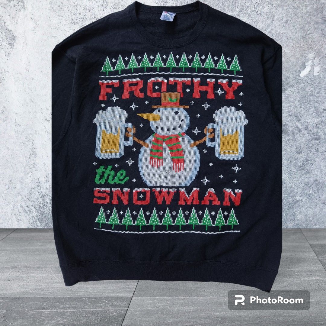 Frothy The Snowman By Jerzees Fesyen Pria Pakaian Atasan di