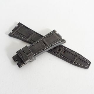 Grey Crocodile Belly leather strap for AP watch and other watches