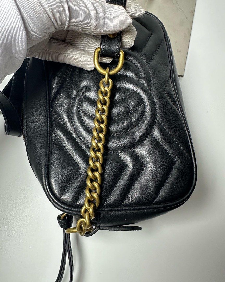 Gucci marmont camera clearance bag real vs fake